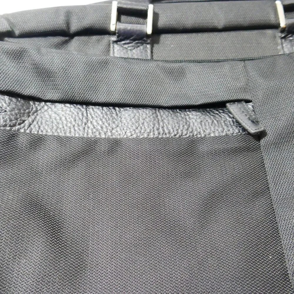 Moonsus Marsus Black Nylon Briefcase Laptop Bag with Padded Shoulder Strap